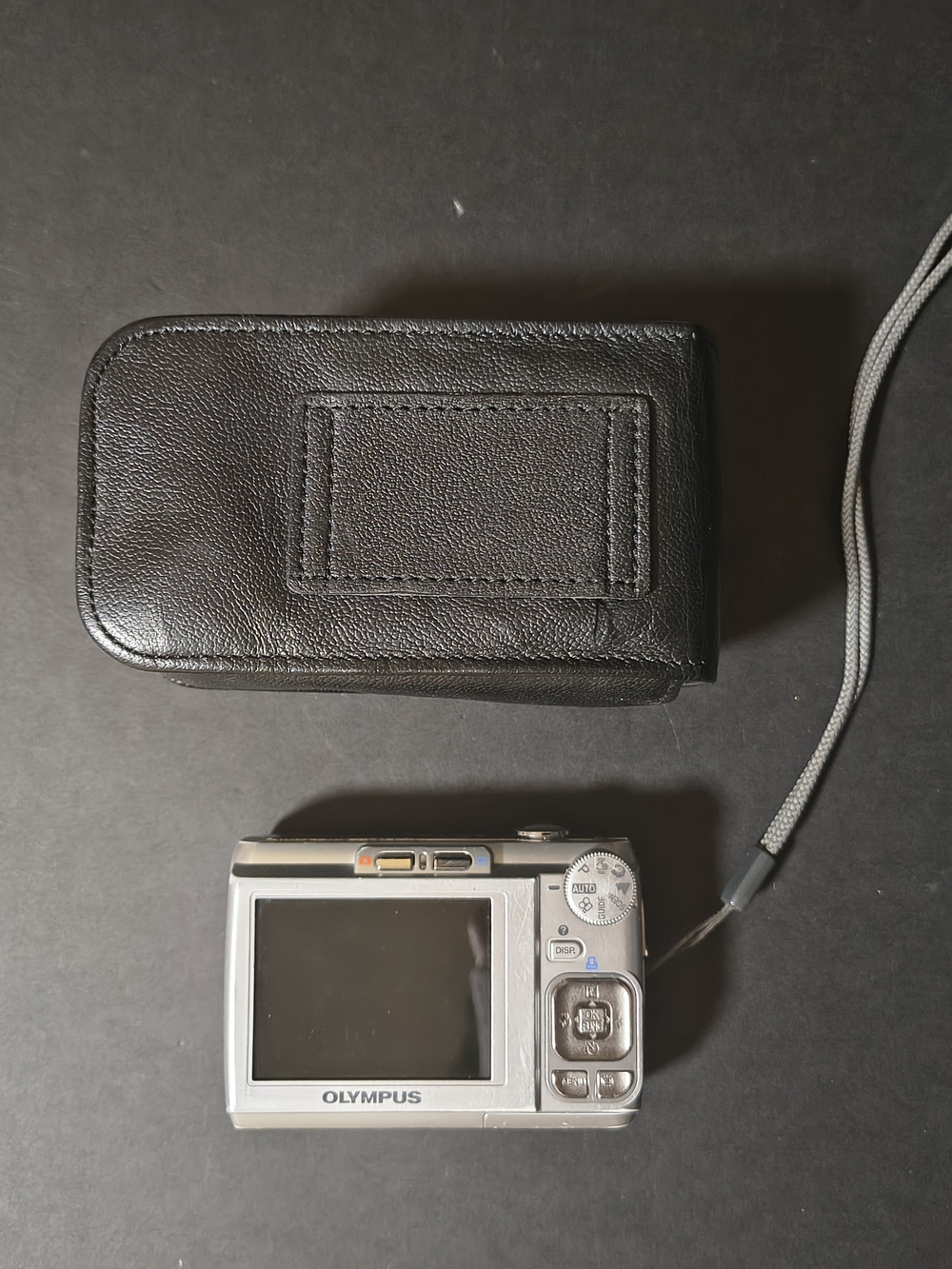 Olympus Silver Compact Digital Camera with Black Carry Case